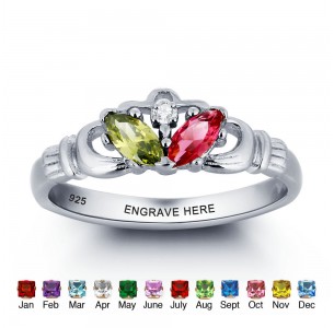 Sterling Silver Personalized Birthstone Ring JEWJO1780